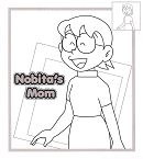 Pagina da colorare della mamma di Nobita