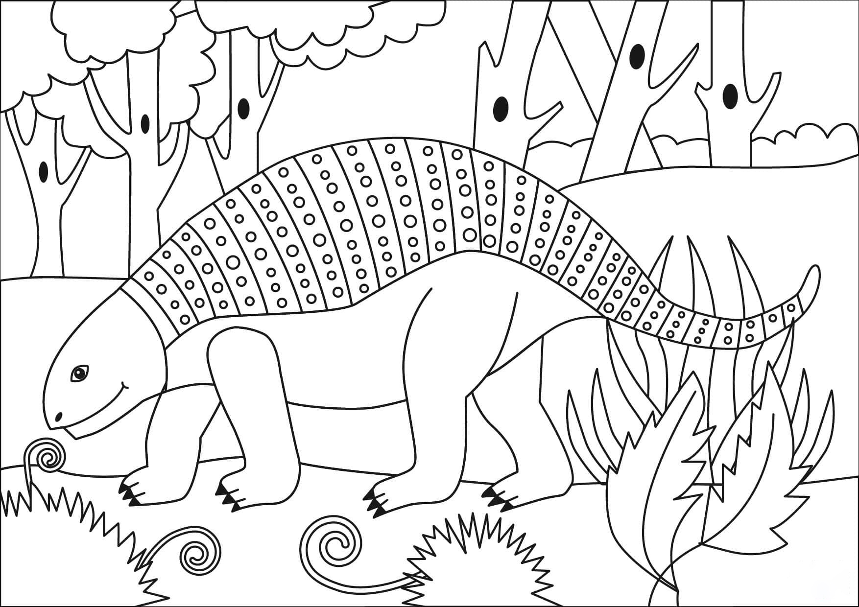 结节龙属于甲龙恐龙类型，来自甲龙的原始森林