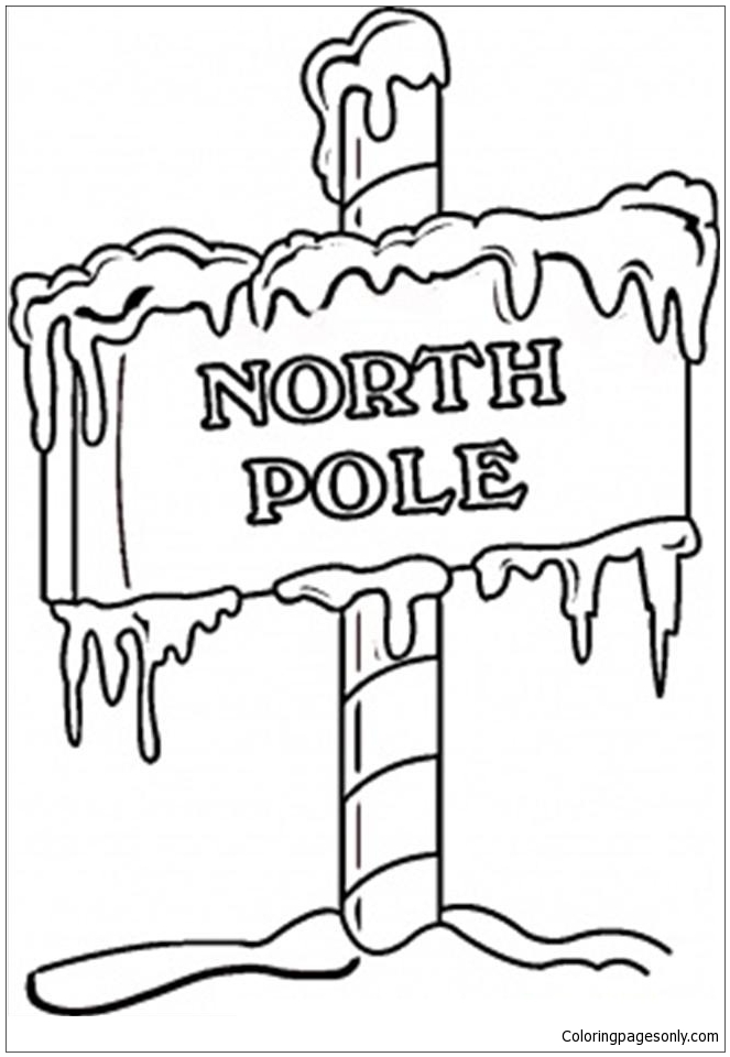 North Pole Sign from North And South Poles