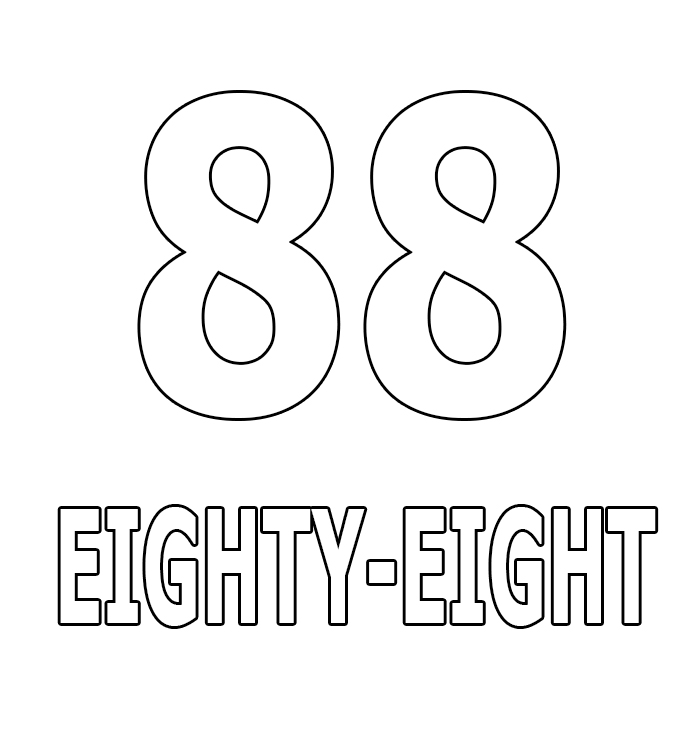 Number Eighty-Eight Coloring Pages
