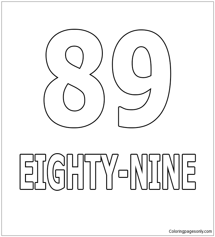 Number Eighty-Nine Coloring Pages