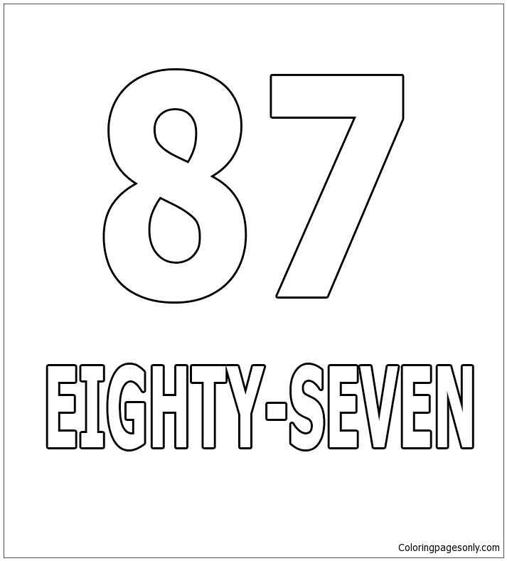Number Eighty-Seven Coloring Page