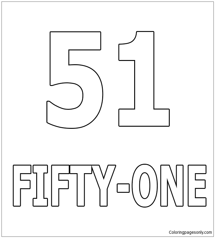 Number Fifty-One Coloring Pages