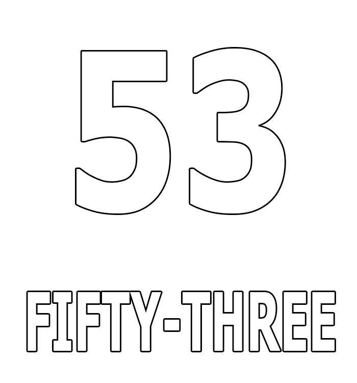 Number Fifty-Three Coloring Page