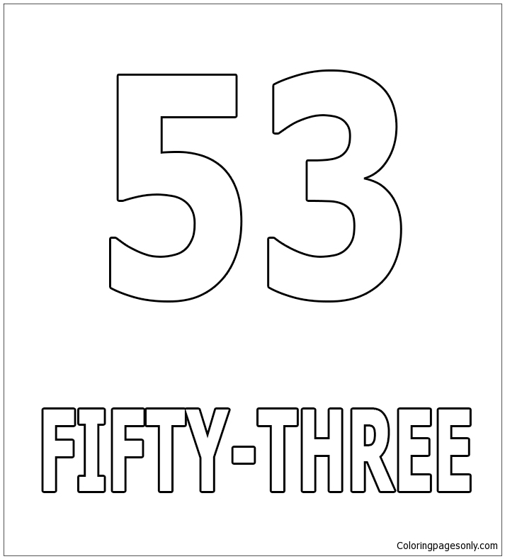 Number Fifty-Three Coloring Pages