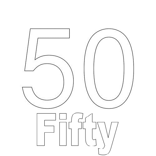 Number Fifty Coloring Pages