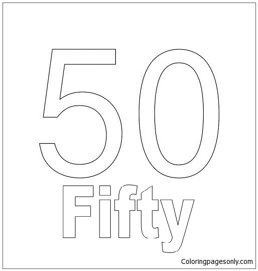 Number Fifty Coloring Pages