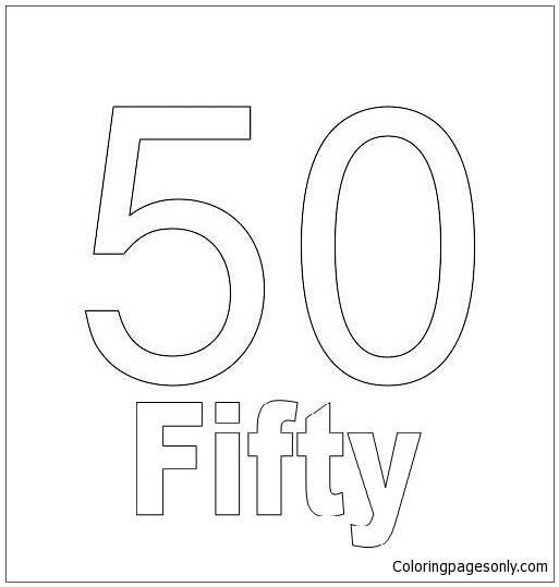 number 50 coloring page