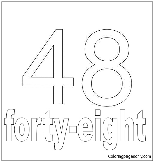 Number Forty-Eight Coloring Pages