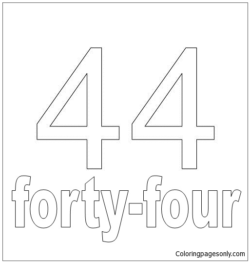 Number Forty-Four Coloring Pages