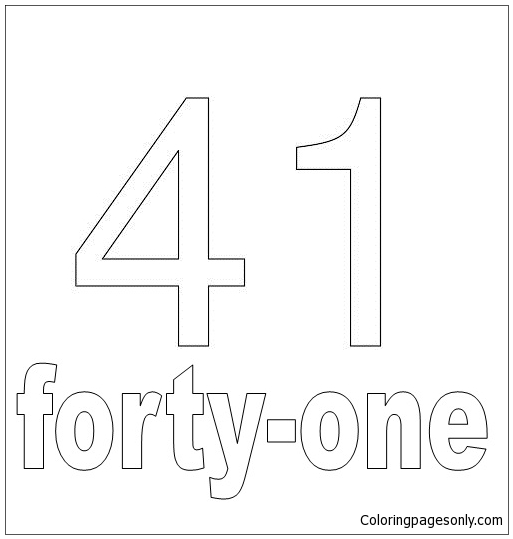 Number Forty-One Coloring Pages