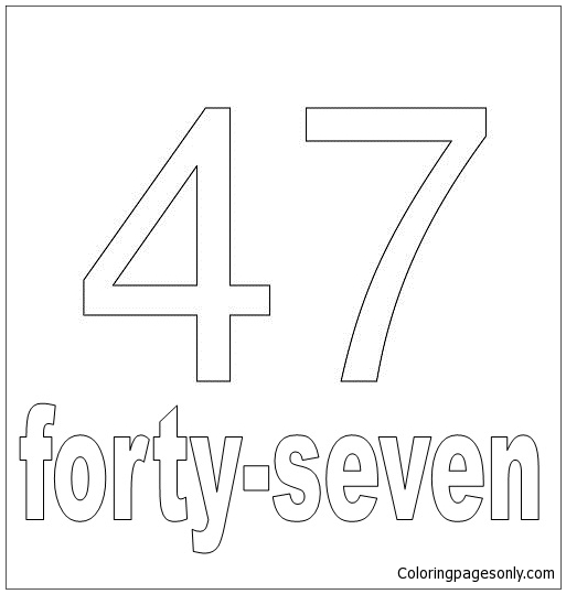 Number Forty-Seven Coloring Pages