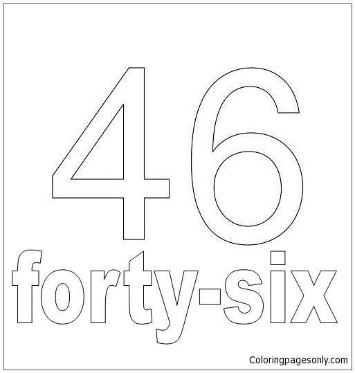 Number Forty-Six Coloring Pages