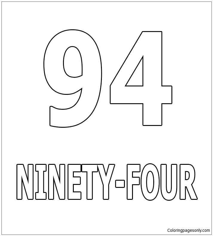 Number Ninety-Four Coloring Pages