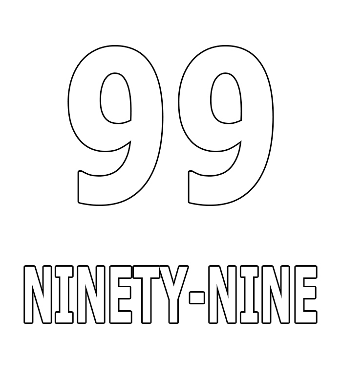 Number Ninety-Nine Coloring Page