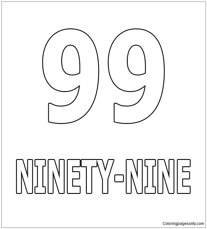 Number Ninety-Nine Coloring Pages