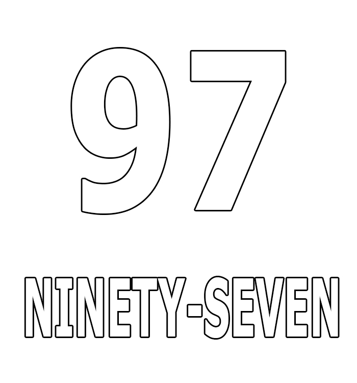 Number Ninety-Seven Coloring Page