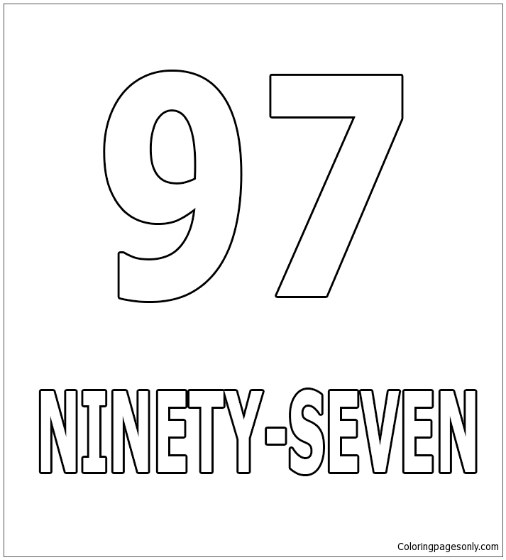 Number Ninety-Seven Coloring Page