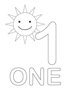 Number One With The Sun Coloring Page