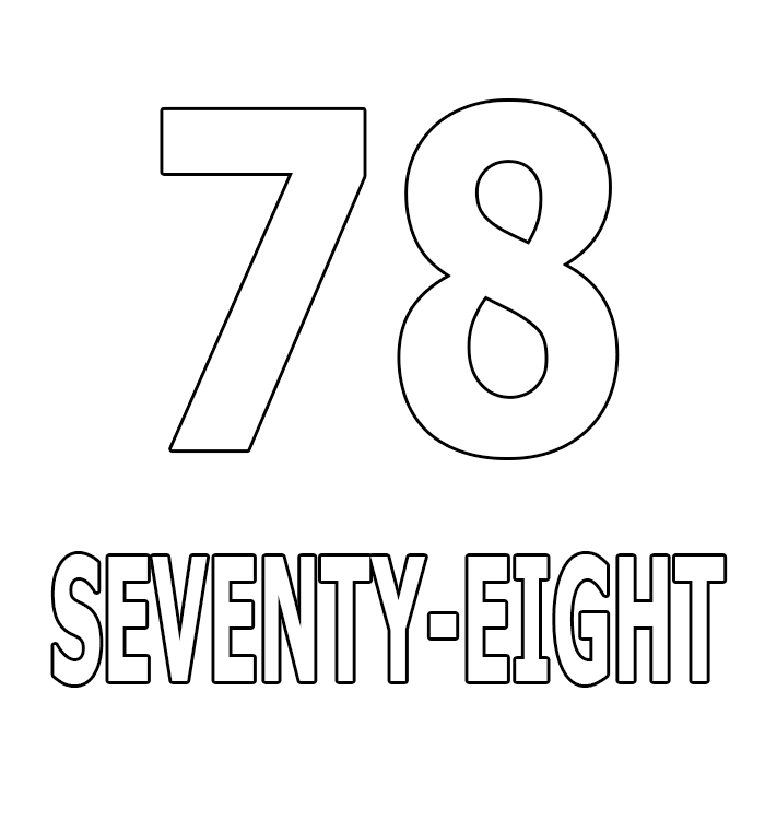 Number Seventy-Eight Coloring Page