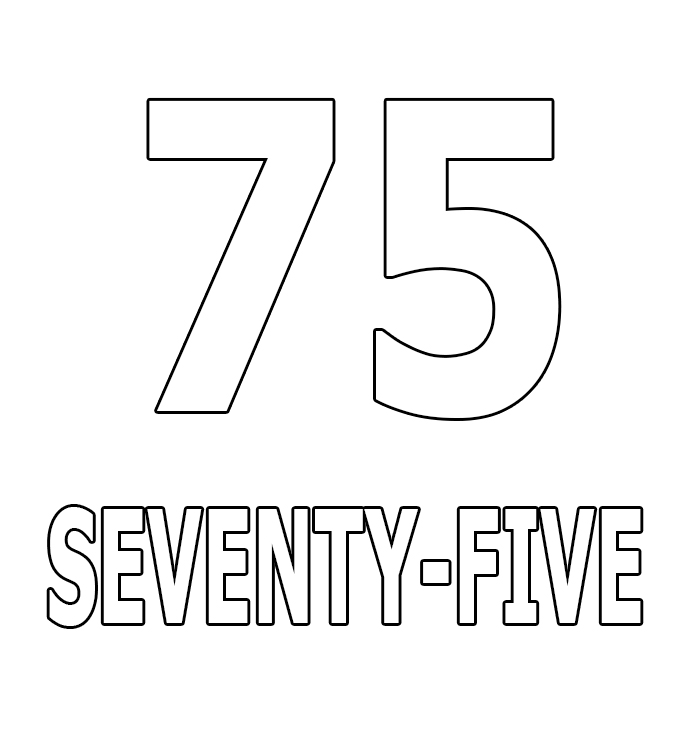 Number Seventy-Five Coloring Page