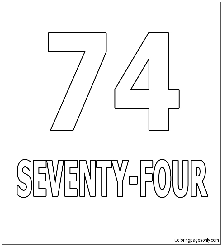 Number Seventy-Four Coloring Pages