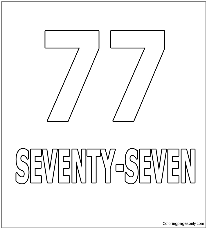 Number Seventy-Seven Coloring Page