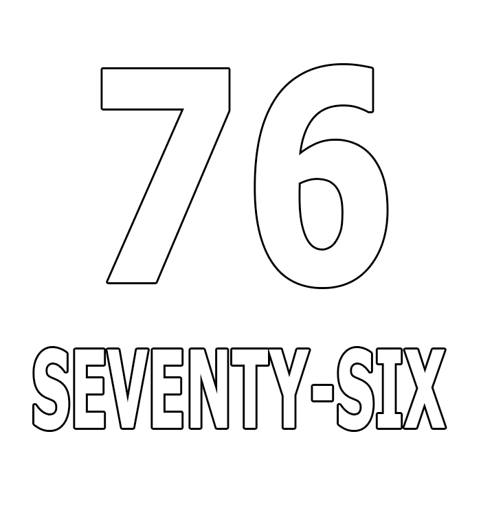 Number Seventy-Six Coloring Page