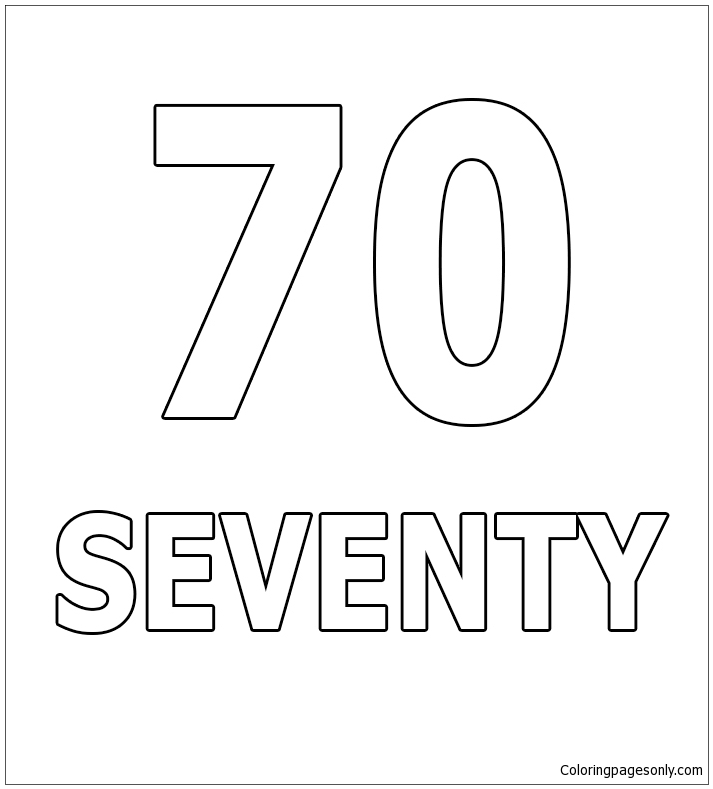 Number Seventy Coloring Page Free Printable Coloring Pages