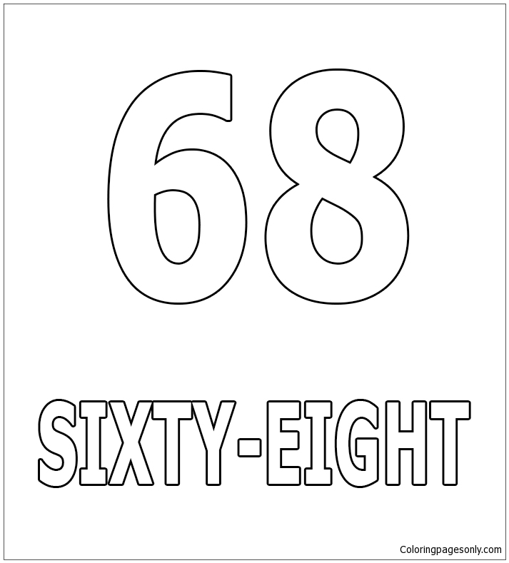 Number Sixty-Eight Coloring Pages