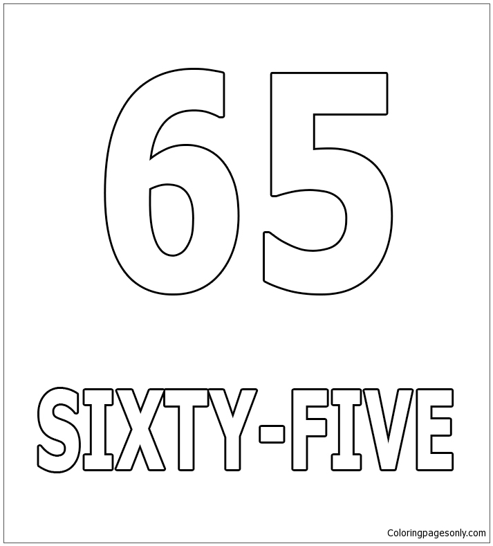 Number Sixty-Five Coloring Pages