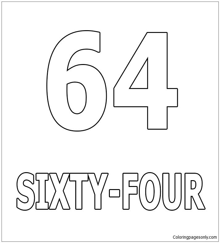 Number Sixty-Four Coloring Page