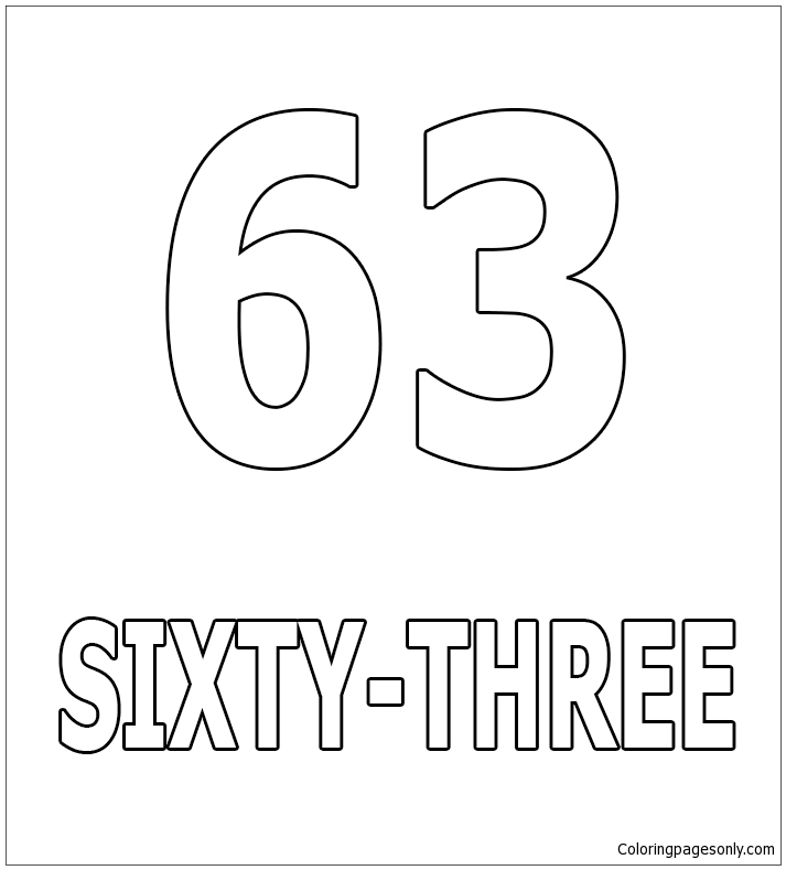 Number Sixty-Three Coloring Page