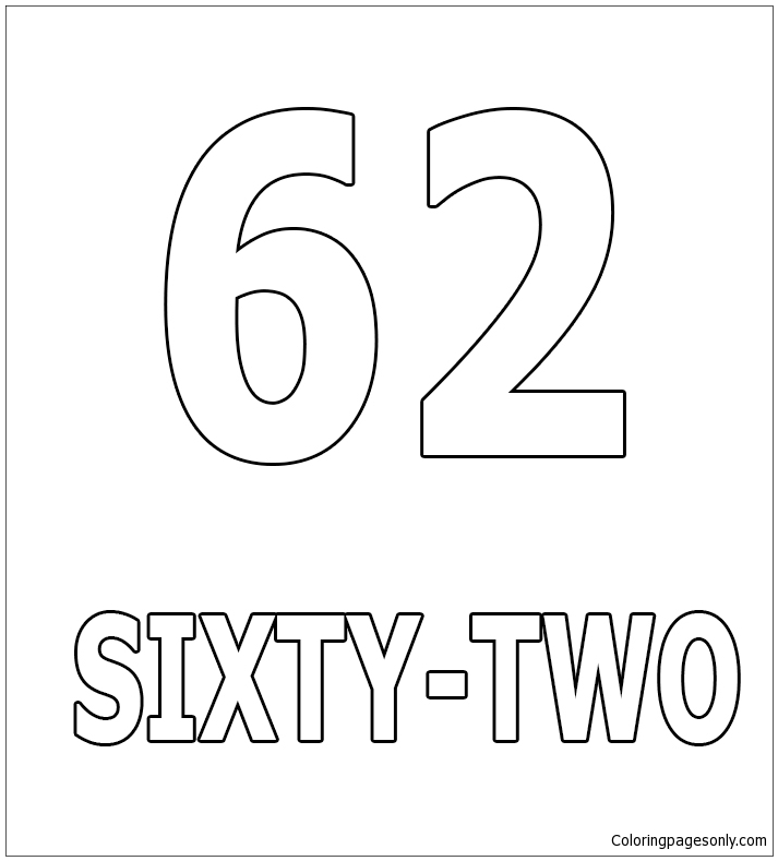 Number Sixty-Two Coloring Pages