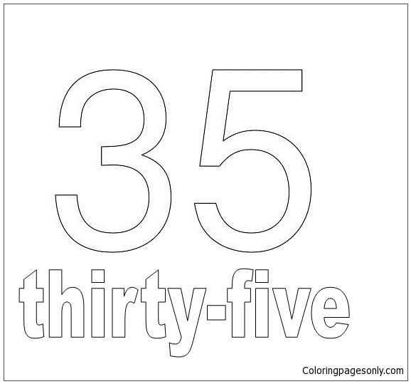 Number Thirty-Five Coloring Pages