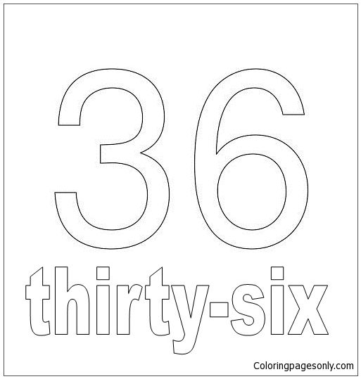 Number Thirty-Six Coloring Pages
