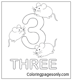 Number Three With Mice from Numbers