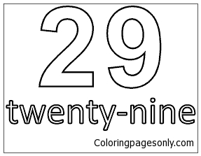 Coloriages Numéro Vingt-Neuf