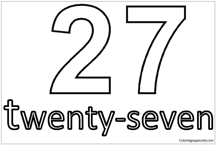Number Twenty-Seven Coloring Pages