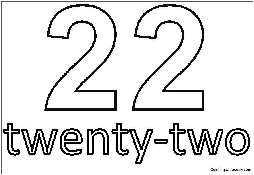 Number Twenty-Two Coloring Pages