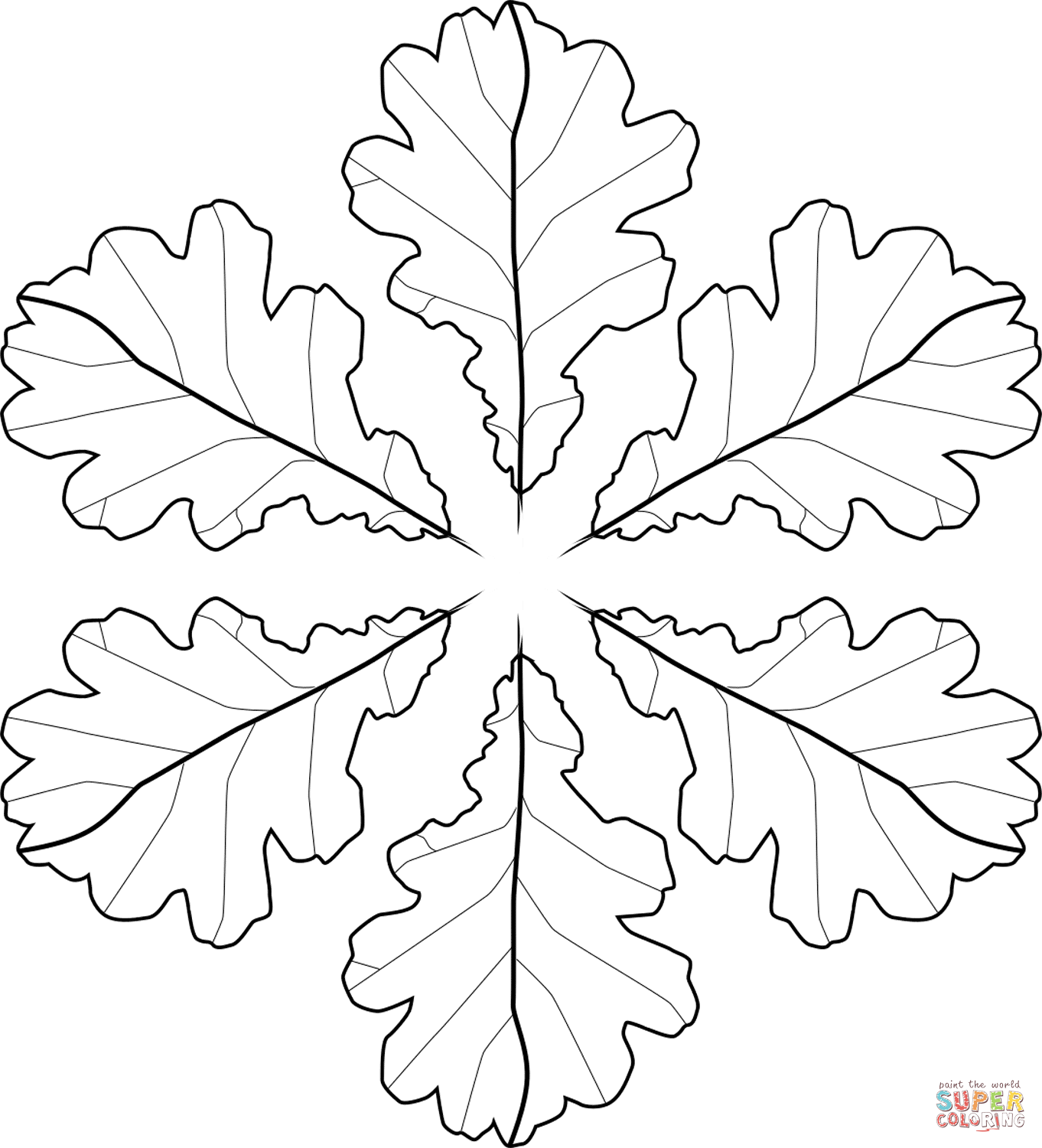 Oak Leaves Pattern Coloring Pages