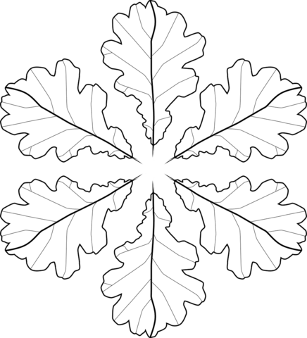 Oak Leaves Pattern Coloring Page