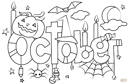 October Halloween Coloring Pages