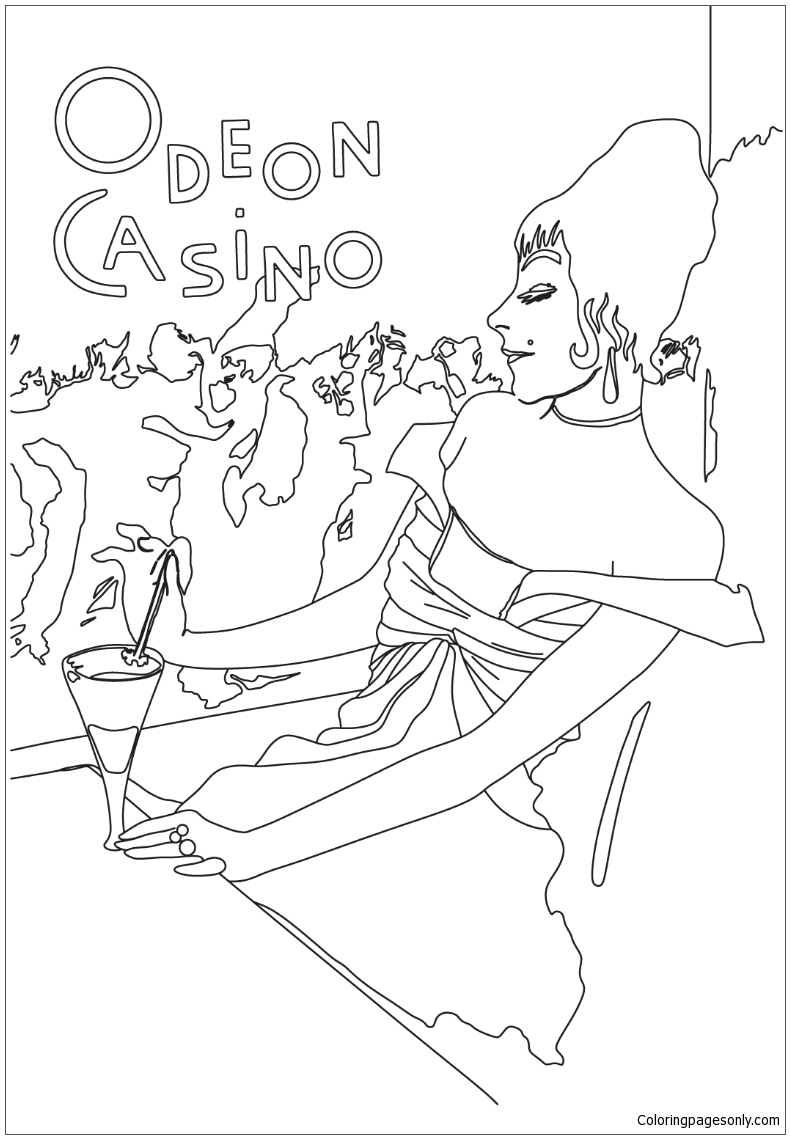Odeon Casino Poster by Toulouse Lautrec Coloring Page