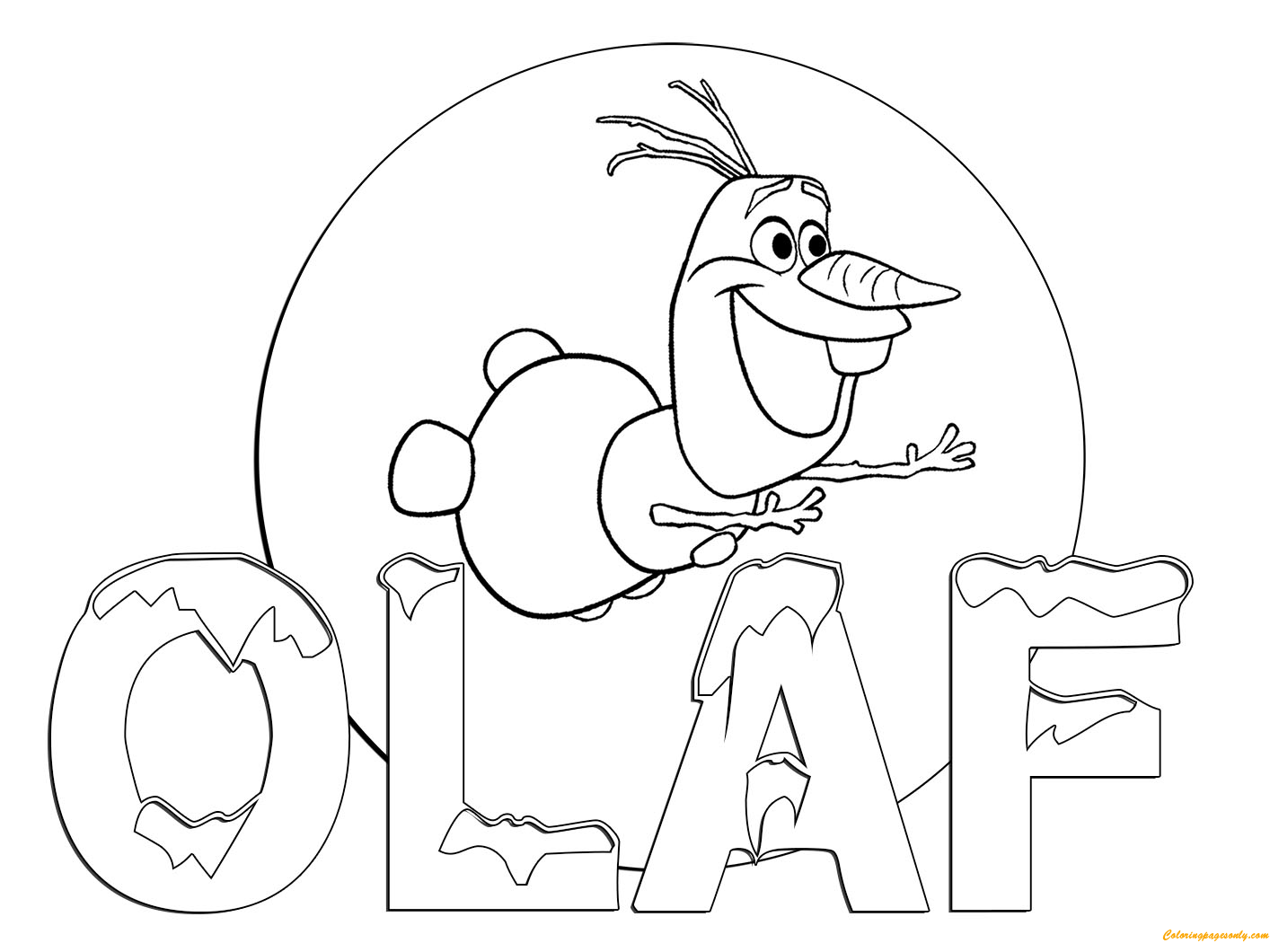 Coloriage Olaf volant