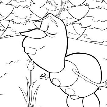 Olaf Likes Flower Coloring Page