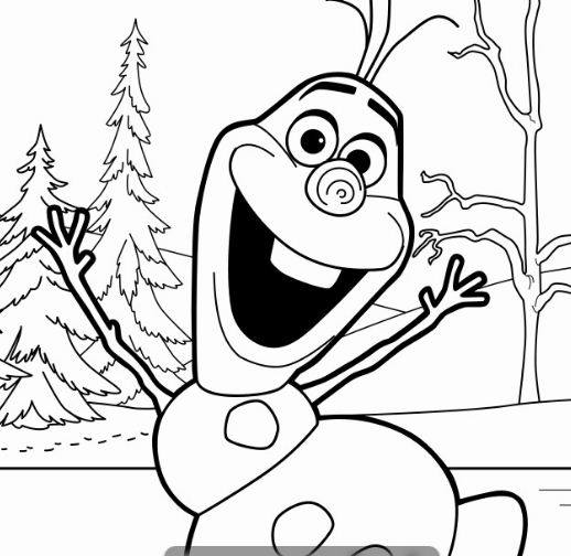 Olaf Playing In The Jungle Coloring Page