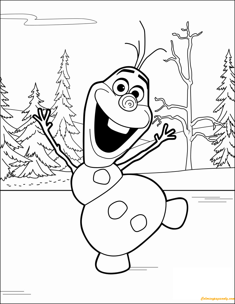 olaf playing in the jungle coloring pages cartoons