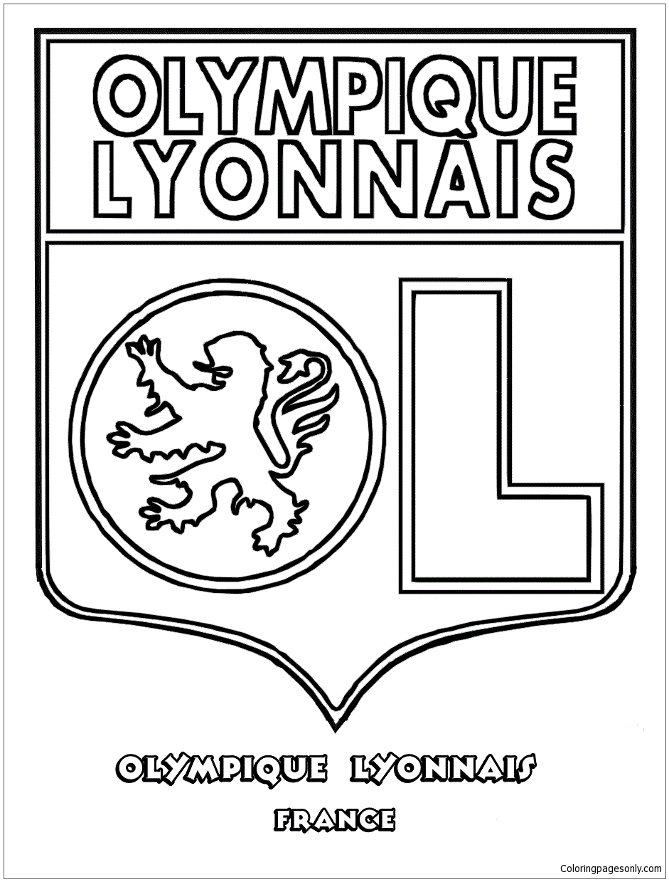 Desenho para colorir do Olympique Lyonnais