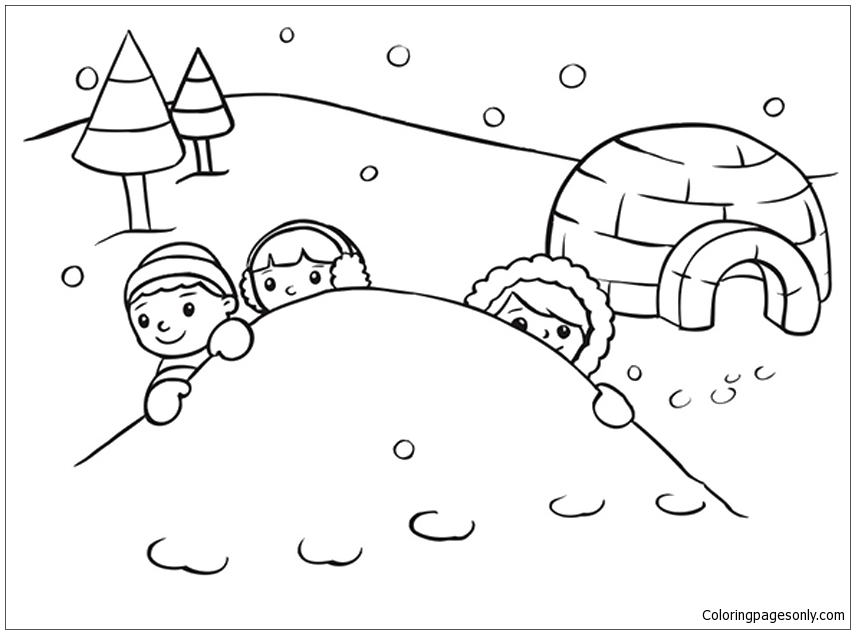 On A Snowy Day Coloring Pages - Nature & Seasons Coloring Pages - Free